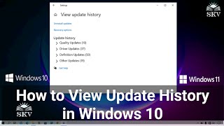How to View Windows Update History on Windows 10 | How to View Update 