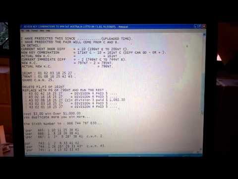 REVIEW KEY COMBINATIONS TO WIN SAT AUSTRALIA LOTTO 0N 13.02.16 (S3607).