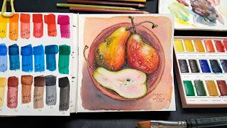 How to Paint Stunning Pears with the NEW Arrtx 24 Watercolor Set |Step-by-Step Tutorial