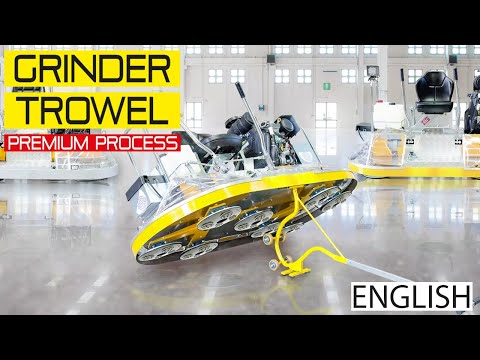 Concrete Polishing with the Best Power-trowel | PREMIUM PROCESS | with Grinder Trowel TUTORIAL VIDEO