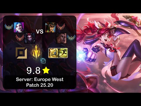 Jinx ADC + Elise vs Cassiopeia + Mel - EUW Challenger - Patch 25.20
