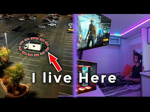 Vanlife PC gaming and stealth camping in a Target parking lot