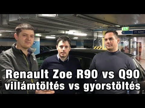 Renault Zoe 41 kWh R90 vs Q90 töltés teszt