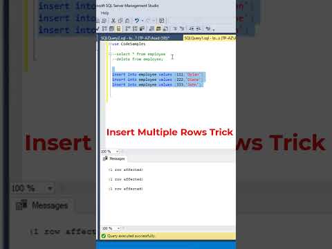 Sql Trick To Insert Multiple Rows In A Single Query Datascience Programming Coding Sqltutorial