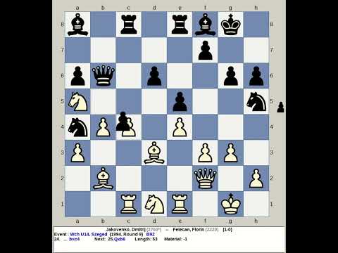 Jakovenko, Dmitrij vs Felecan, Florin | World Chess U14 1994, Szeged Hungary