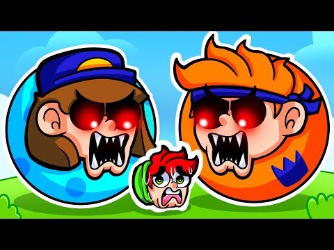 FRIENDS EAT PLAYERS IN PAIRS TO BECOME A GIANT BALL IN ROBLOX!!