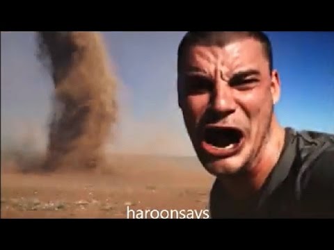 CRAZY GUY runs into Tornado Dust Devil to Take Selfie