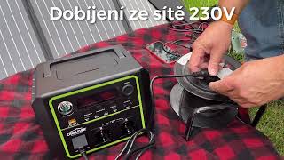 Přenosná nabíjecí stanice CARCLEVER 600W (336 Wh) – Multifunkční powerbanka 230V