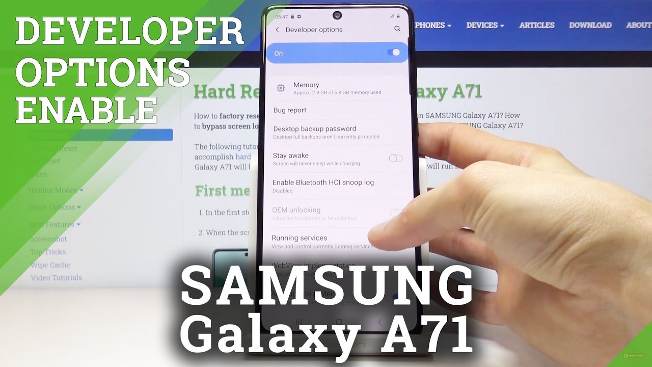 How to Activate Developer Options in SAMSUNG Galaxy A71– Advanced Mode