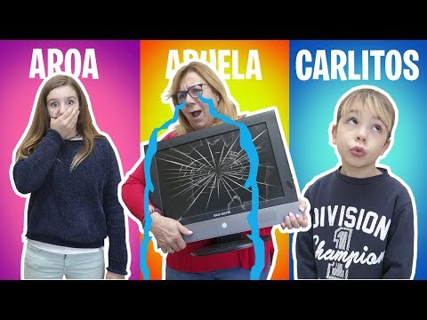 ¡¡BROMA PESADA!! a mi ABUELA ¡¡ROMPEMOS LA TELE!! // Familukis