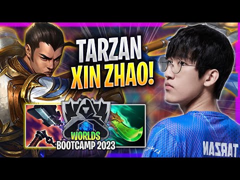TARZAN DESTROYING WITH XIN ZHAO! - LNG Tarzan Plays Xin Zhao JUNGLE vs Lee Sin! | Bootcamp 2023