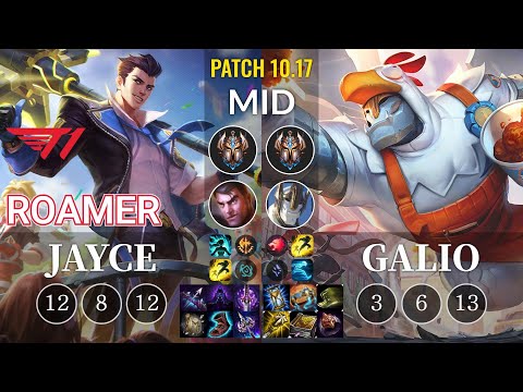 T1 Roamer Jayce vs Galio Mid - KR Patch 10.17