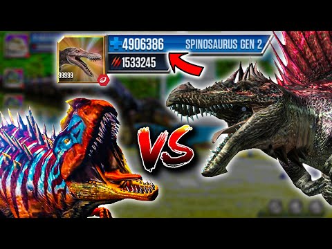 METRIACANTHOSAURUS vs SPINOSAURUS GEN 2 LEVEL 999 | Jurassic World: The Game