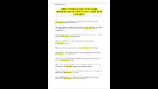 Milady Practice Exam Cosmetology Questions Solved 100% Correct  Guide 2024 100 Q&A