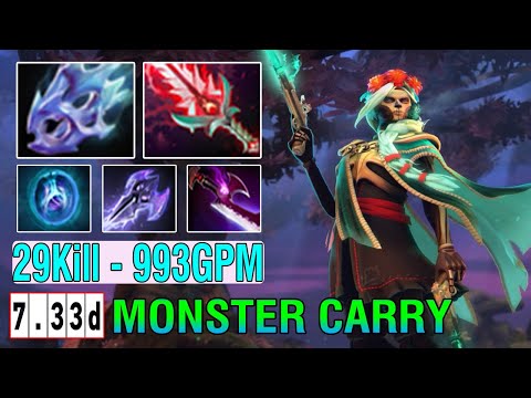 INTENSE Hard Carry [Muerta] Crazy Attack Speed Destroyed Anti-Mage 29Kill - 993GPM Dota2 7.33D