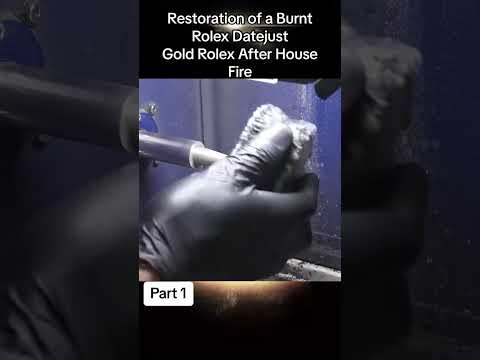 Restoration of a Burnt Rolex Datejust Gold Rolex After House Fire #restoration #watch #clock