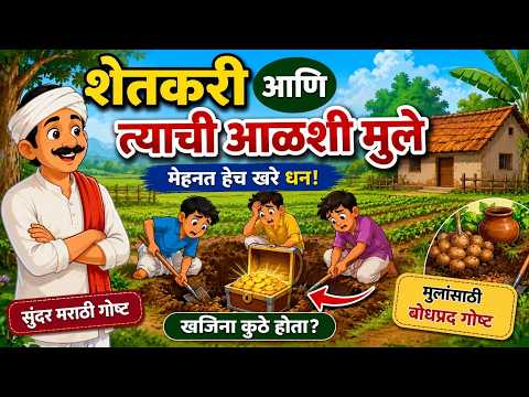 शेतकरी आणि त्याची आळशी मुले | मराठी गोष्ट | The Farmer and His Lazy Sons | Kids Moral Story