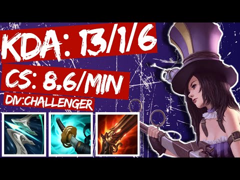CAITLYN ADC s11 (KDA: 13/1/6:)! FULL GAME REPLAY - Challenger!