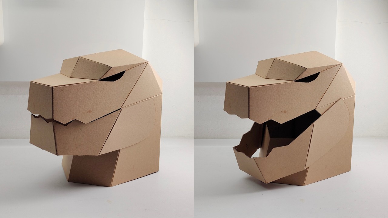 Kaiju Monster Full Face Mask Cardboard Template – DIY Costume and Cosplay Pattern (PDF, SVG, Resizeable) – Craft No. 3623 Video Walkthrough