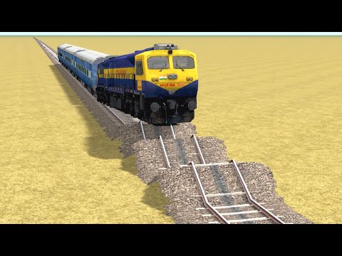TRAINS RUNNING ON RISKY RAILWAY TRACKS || TRAINS Vs RISKY RAILROAD - Train Simulator 2022