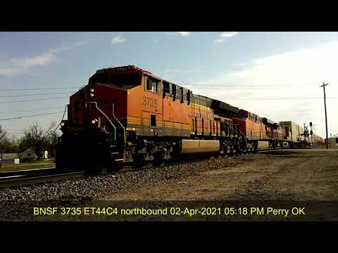 VID202104007 490 BNSF 3735 ET44C4 northbound 02 Apr 2021 05 18 PM Perry OK by Ronald E Estes