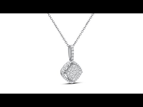 Diamond Couture 0.25ctw Diamond 14K Gold Framed Pendant ...