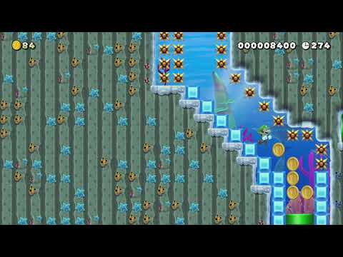 swimming with the spikes 2 by C9Spirit ~ World Record! - Super Mario Maker 2 - No Commentary 1bx 1by