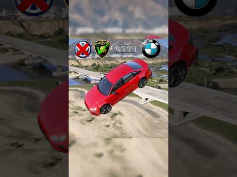 GTA V Insane Bridge Stunts! 🚗💥 Volkswagen, Lamborghini, Audi & BMW! #shorts