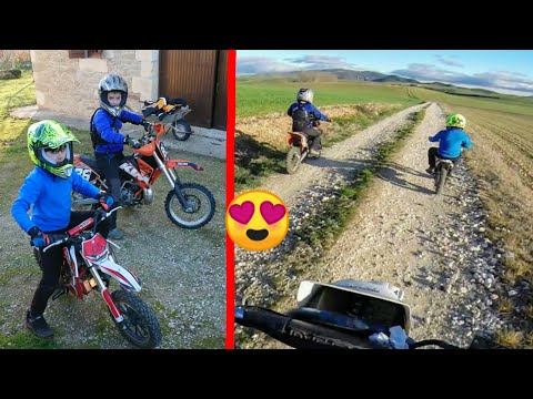 Ruta Motos👨‍👦‍👦Oier Minicross infantil⚡ Ander KTM 65 🏁y Derbi FDS🔥💪🏼