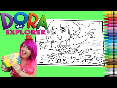 Coloring Dora the Explorer GIANT Coloring Book Page Crayola Crayons | KiMMi THE CLOWN Video