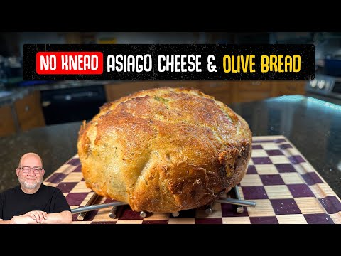 No Knead Asiago Cheese, Olive & Sundried Tomato Bread | Artisan Flavor, Effortless Method