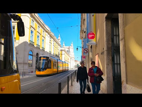 Lisbon Sunny Winter Walk ☀️ São Bento to City Center | 4K HDR