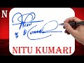 Nitu Kumari Name Signature Style | N Signature Style | Signature Style of My Name Nitu Kumari