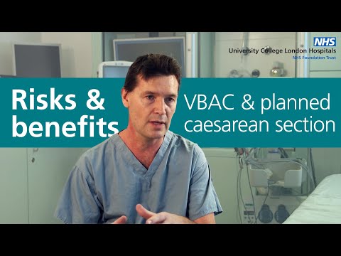 Risks and benefits of VBAC and planned caesarean section