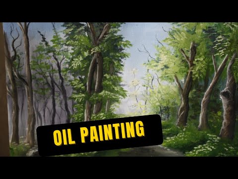 oil painting walk  in the forest