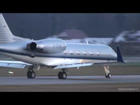 Take off Gulfstream IV with glorious view of Swiss mountains!