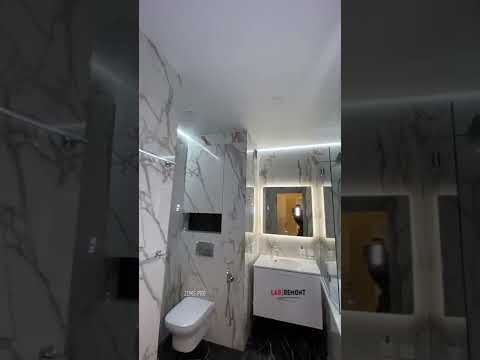 Реализация натяжного потолка в санузле | ремонт санузла | ремонт квартир Москва