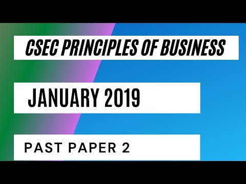 CSEC Principles of Business January 2019 Past Paper 2