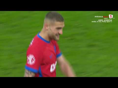 GOOOL! FCSB - UTA 1-0. Bîrligea deschide scorul! Putea să facă mai mult portarul Iliev?
