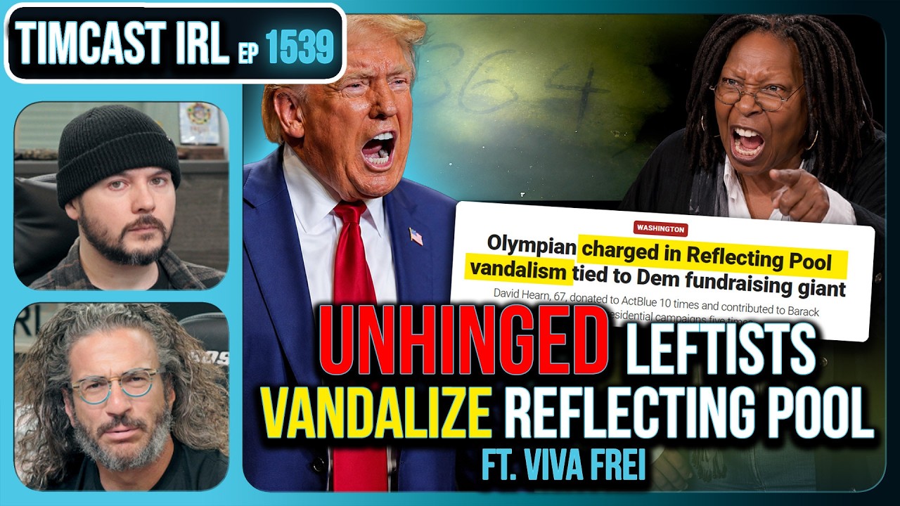 UNHINGED Liberals Vandalize Reflecting Pool, FIVE Arrested Following Trump Renovations | Timcast IRL