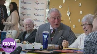 Prince Charles&#39; visit to care home makes residents smile