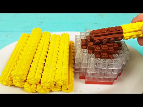 Lego Chocolate Churros | Lego In Real Life | Stop Motion Cooking & ASMR