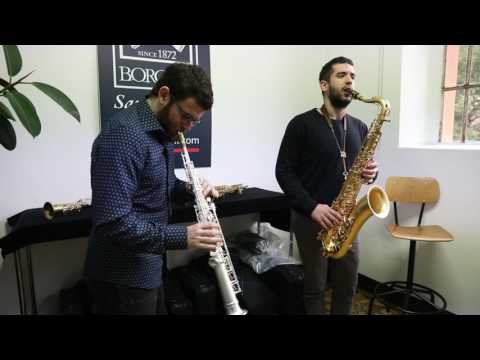 Asaf Yuria  and Alexander Levin testing Borgani Saxophones in Macerata