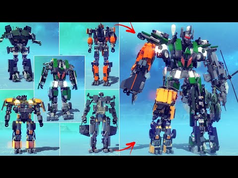 Combining 5 Transformers Into One Super Massive Transformer – The Best Besiege Creation Ever