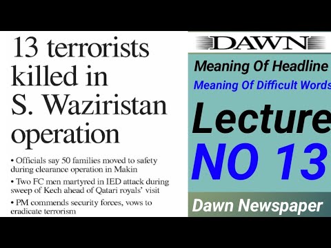 Understanding Dawn News Headlines | Learn English From Headlines And Bullet Points | Lecture 13