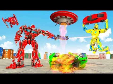 Space Robot Transport Games - Lion Robot Car Game
