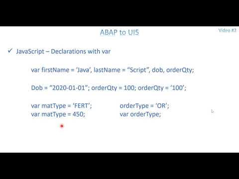Video 3: ABAP to UI5 - JavaScript
