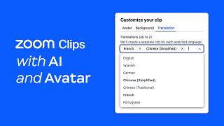 Zoom Clips with AI and Avatar