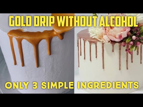 Gold Drip Without Alcohol / Gold Drip Hack / Cake Drip Without Chocolate and Cream #Golddriphack