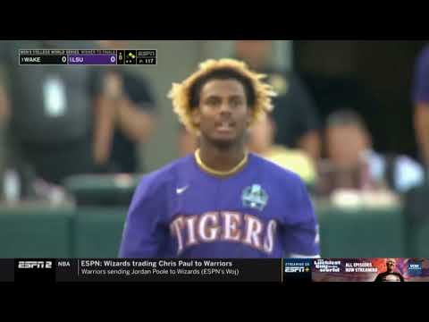 Tre Morgan Great Play vs Wake Forest 2023 CWS Semi-Final LSU Baseball-LSU Sports Radio Network Call